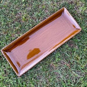 BAGUETTE HORS D'OEUVRE Brown FINGER FOODS PLATTER SERVING DISH Real Home
